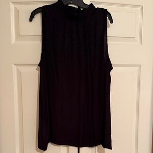 NWT LOFT Sleeveless Floral Black Blouse - XL